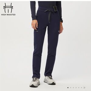 Figs Yola Skinny High Waisted Navy Joggers - Small Tall
